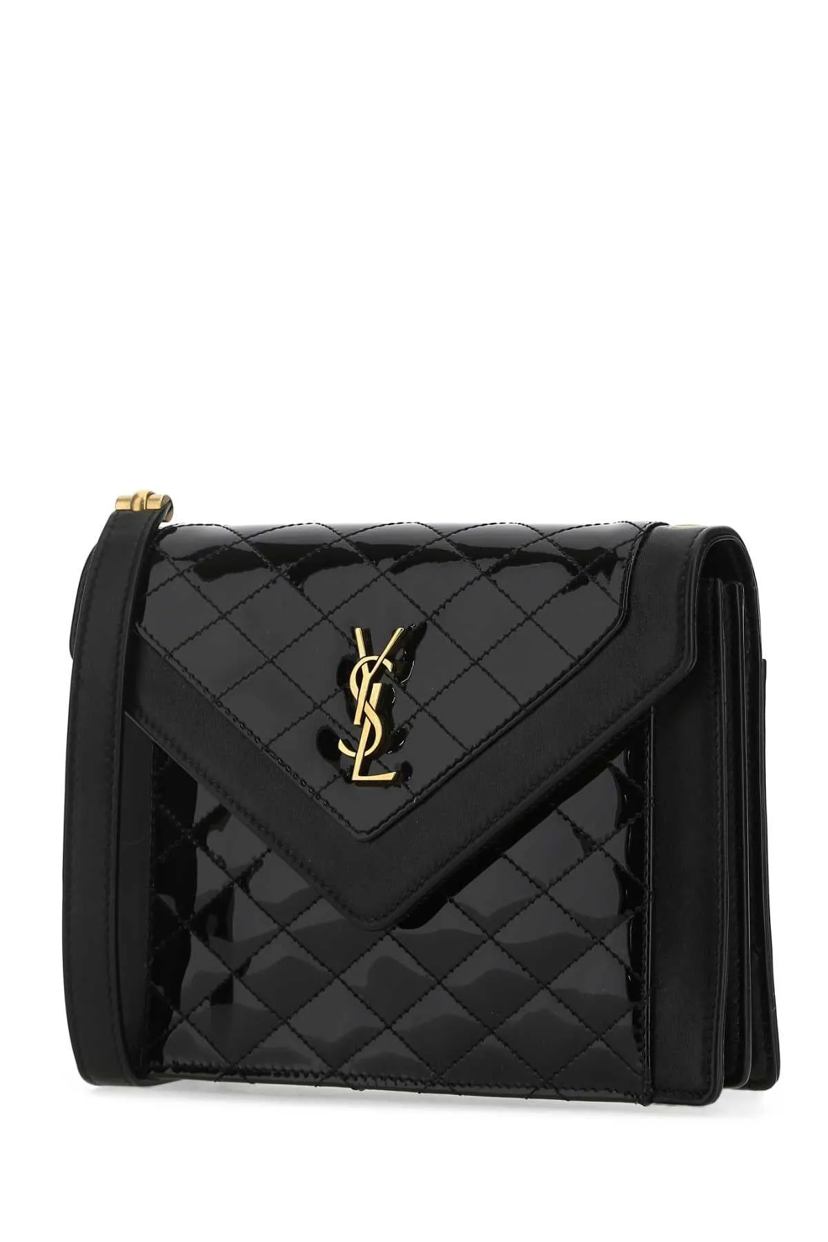 Saint Laurent Logo Plaque Quilted Crossbody Bag