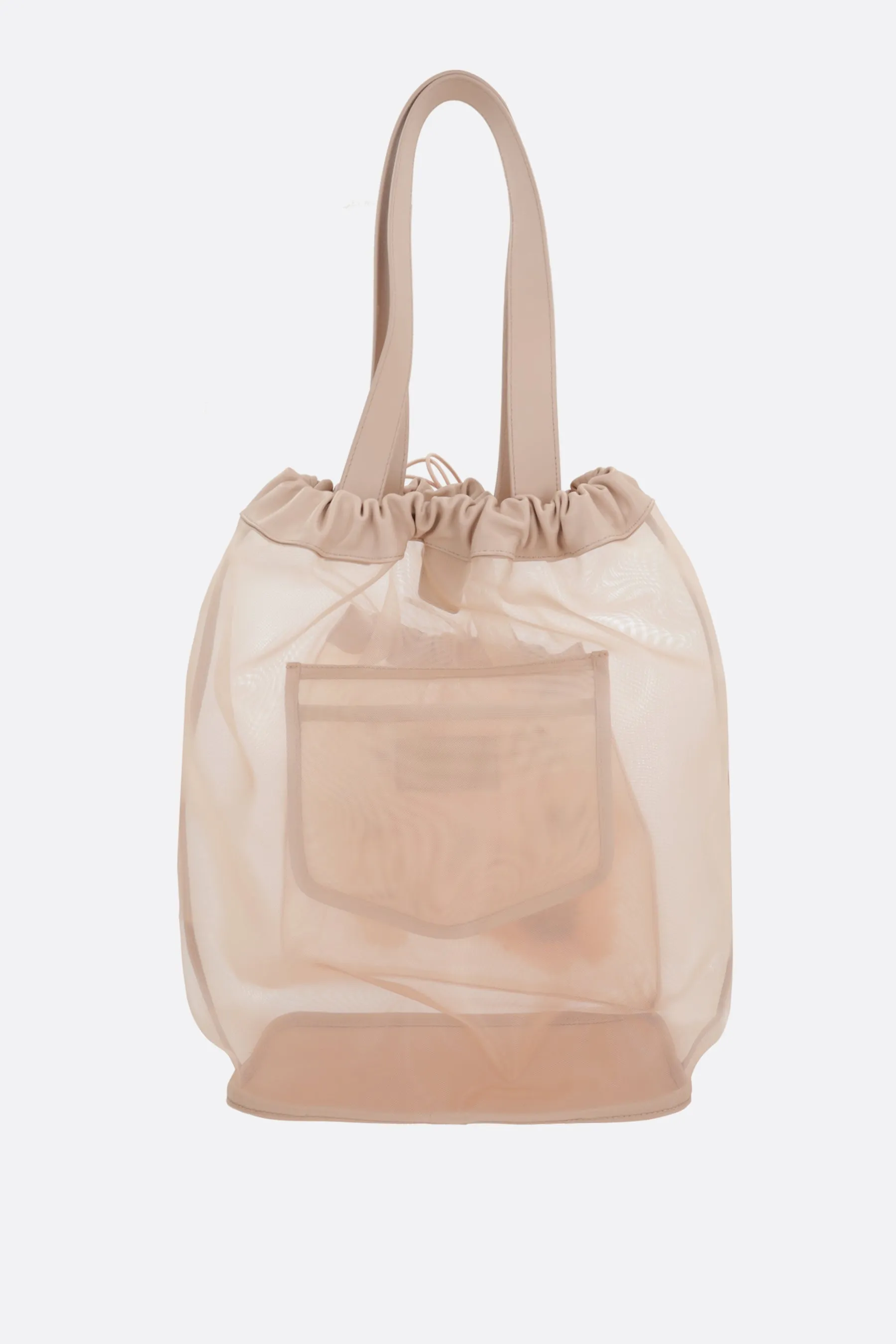 Sheer Stuffed Carnation Drawstring Pocket tote bag
