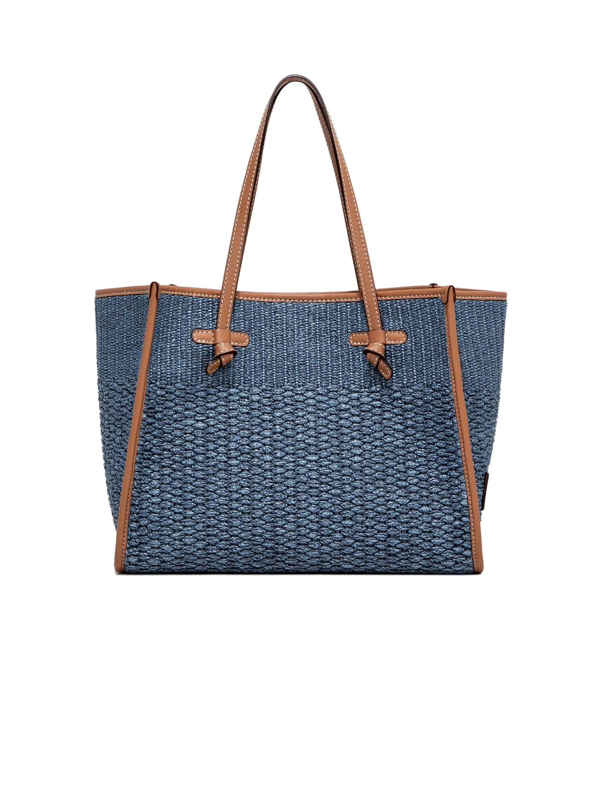 Shoulder Bag in Blue Woven Fabric