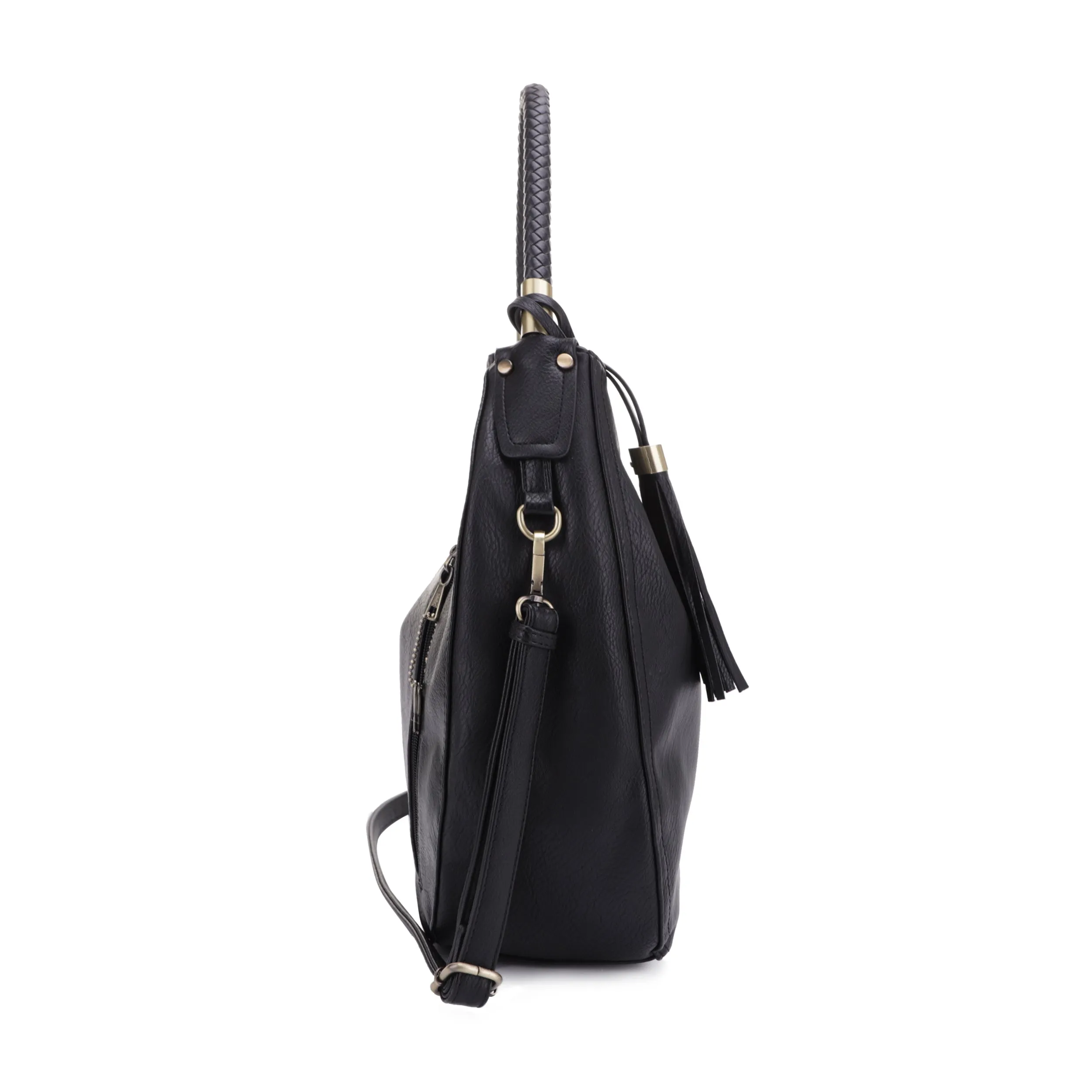 Sienna Concealed Carry Lock and Key Tassel Hobo Shoulder Bag