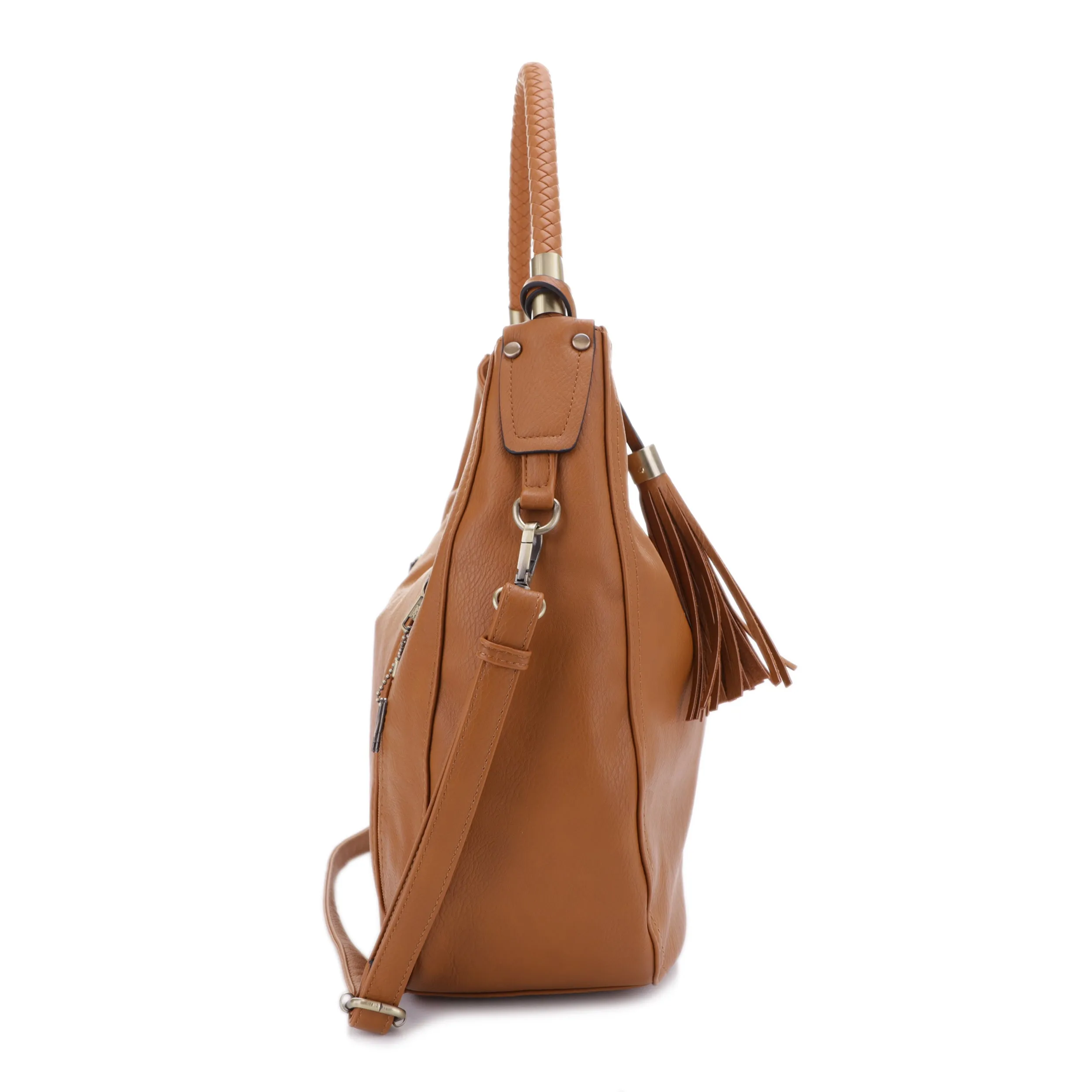 Sienna Concealed Carry Lock and Key Tassel Hobo Shoulder Bag