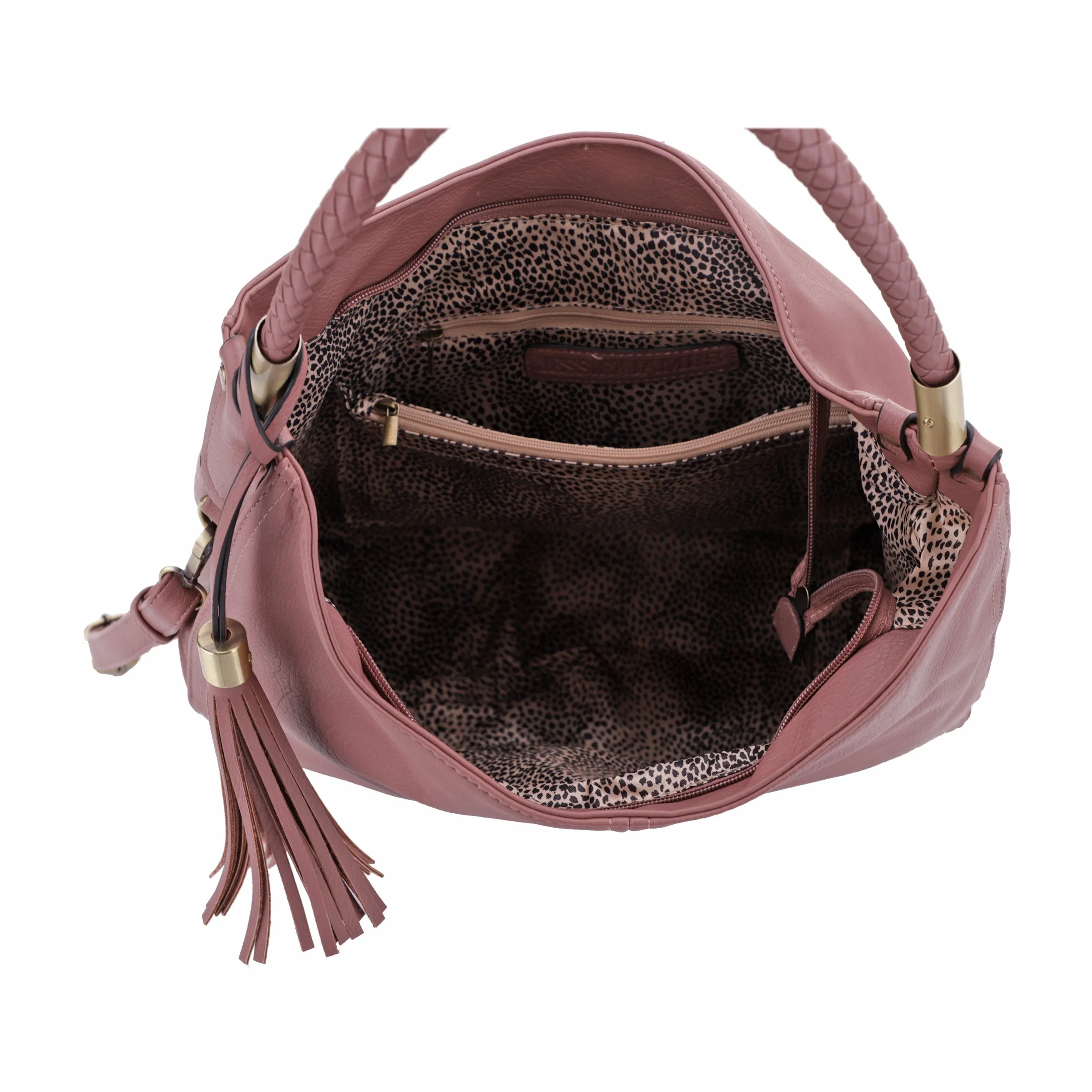 Sienna Concealed Carry Lock and Key Tassel Hobo Shoulder Bag