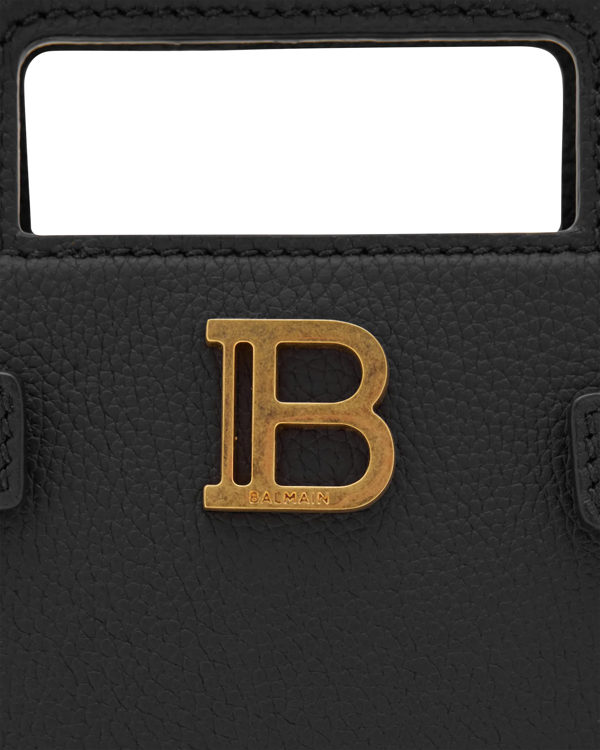 Small B-Buzz Grained Leather Top Handle Bag