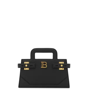 Small B-Buzz Grained Leather Top Handle Bag