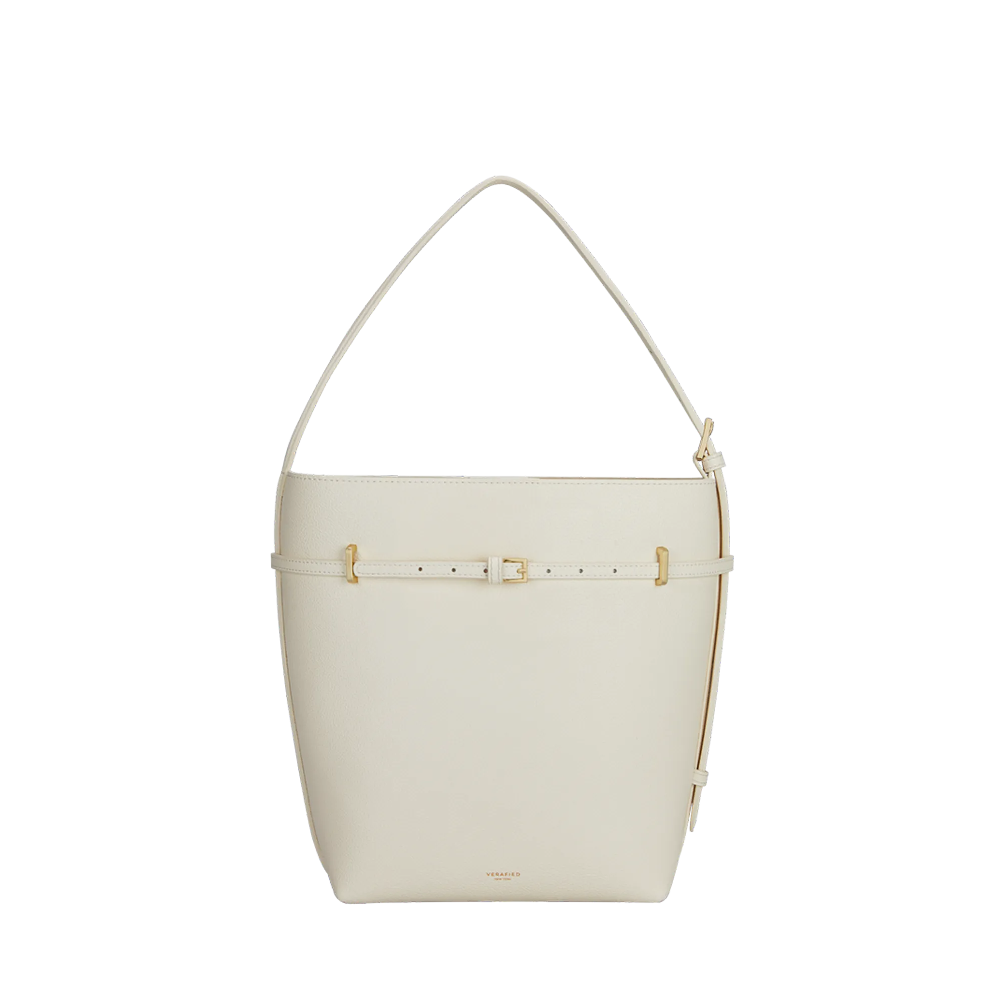 Small Ivory Belted Tote Bag