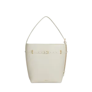 Small Ivory Belted Tote Bag