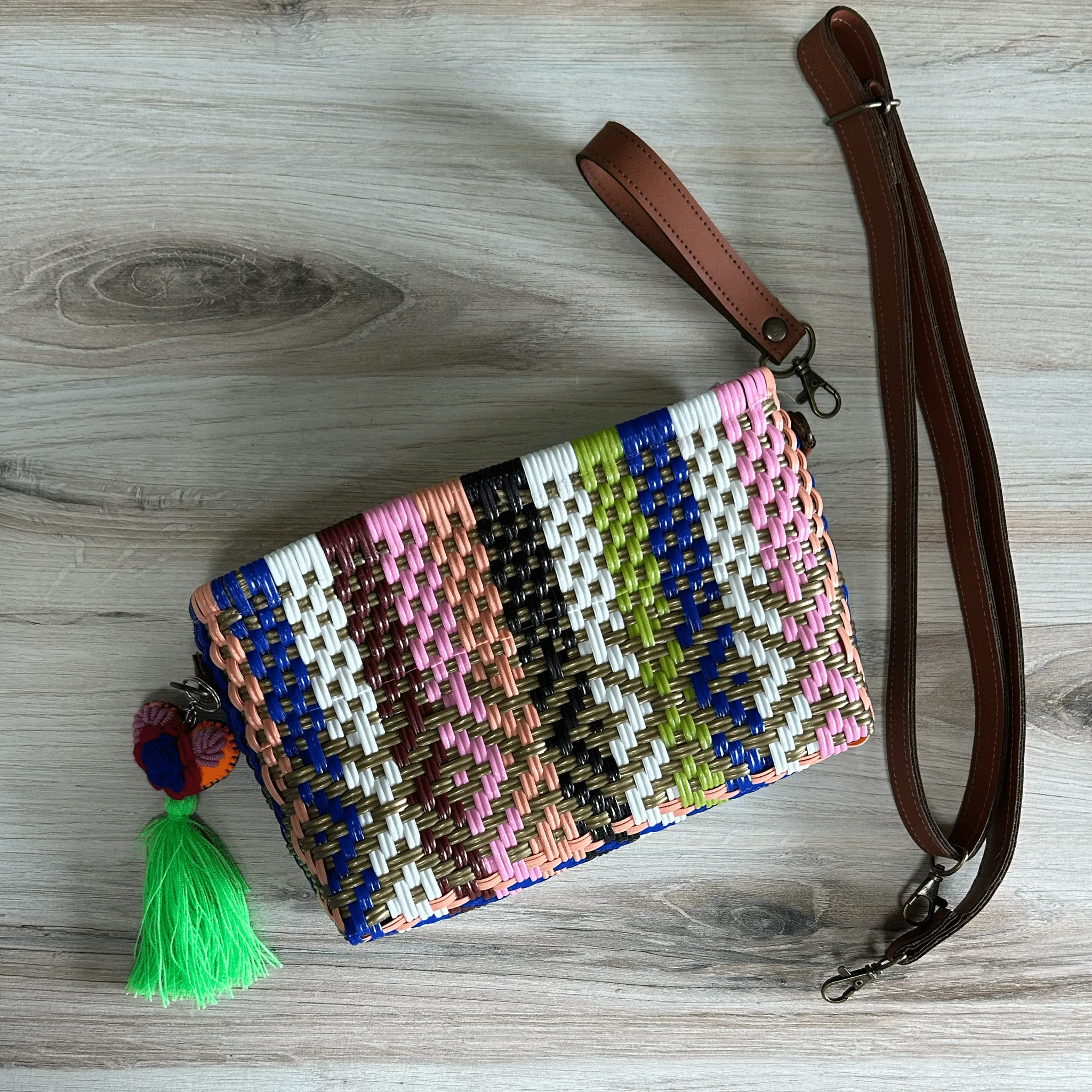 Upcycled Handwoven Crossbody Convertible - Amanda