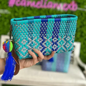Upcycled Handwoven Crossbody Convertible -  Blue Jay