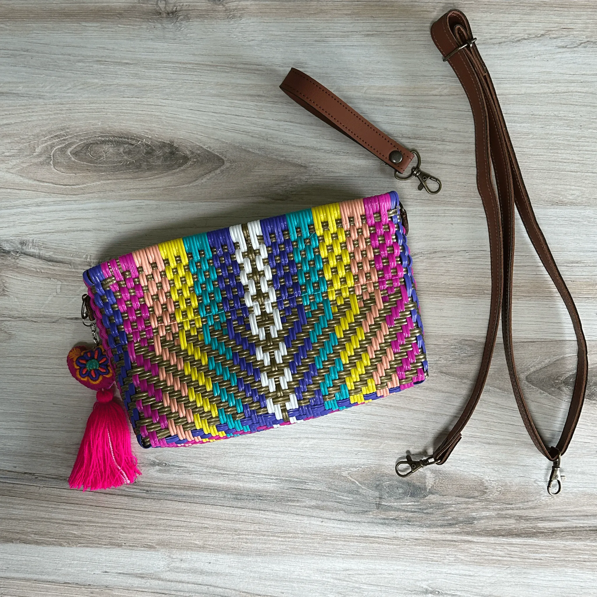 Upcycled Handwoven Crossbody Convertible - Marygold