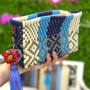 Upcycled Handwoven Crossbody Convertible -  Navy Dreams
