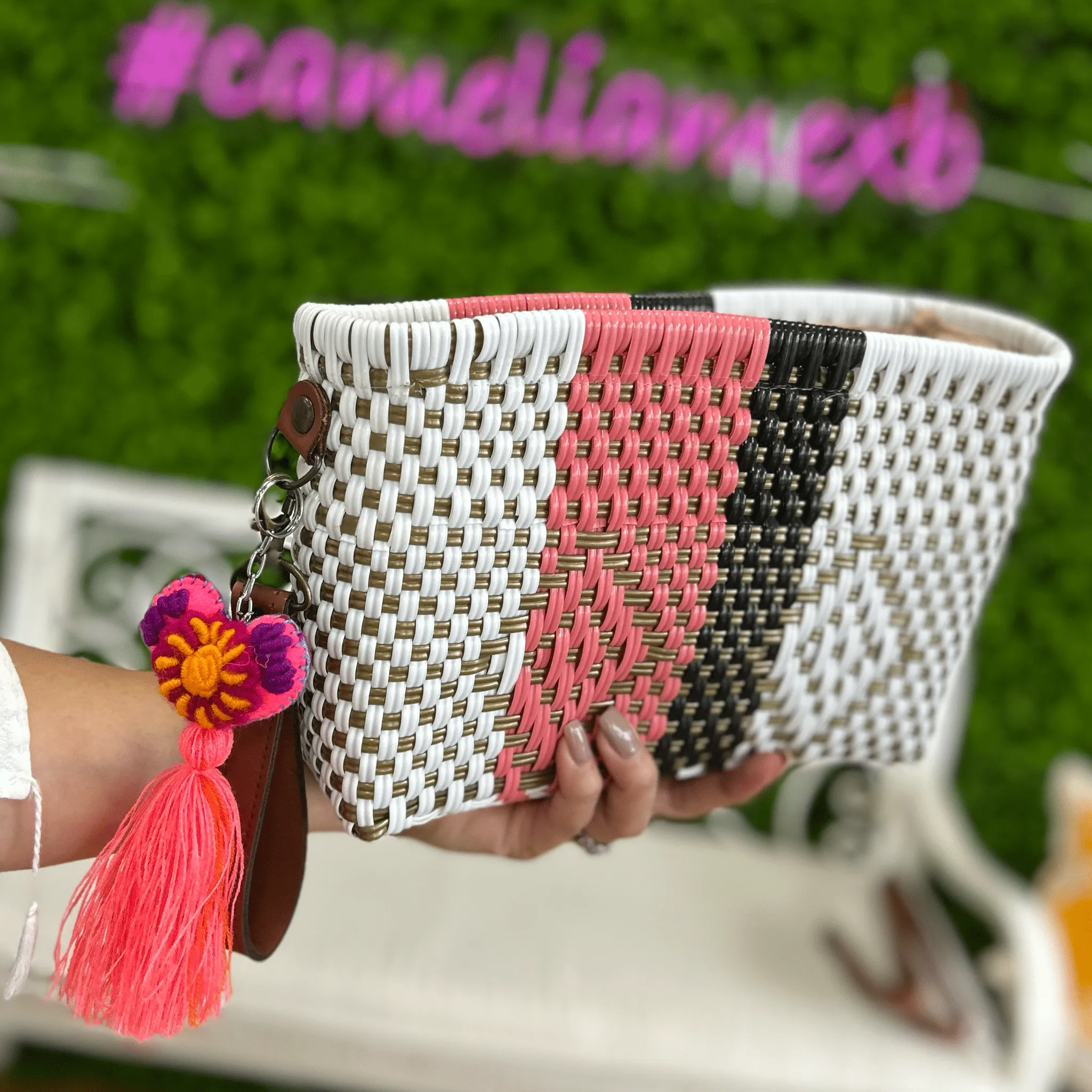 Upcycled Handwoven Crossbody Convertible -  Pinky Promise