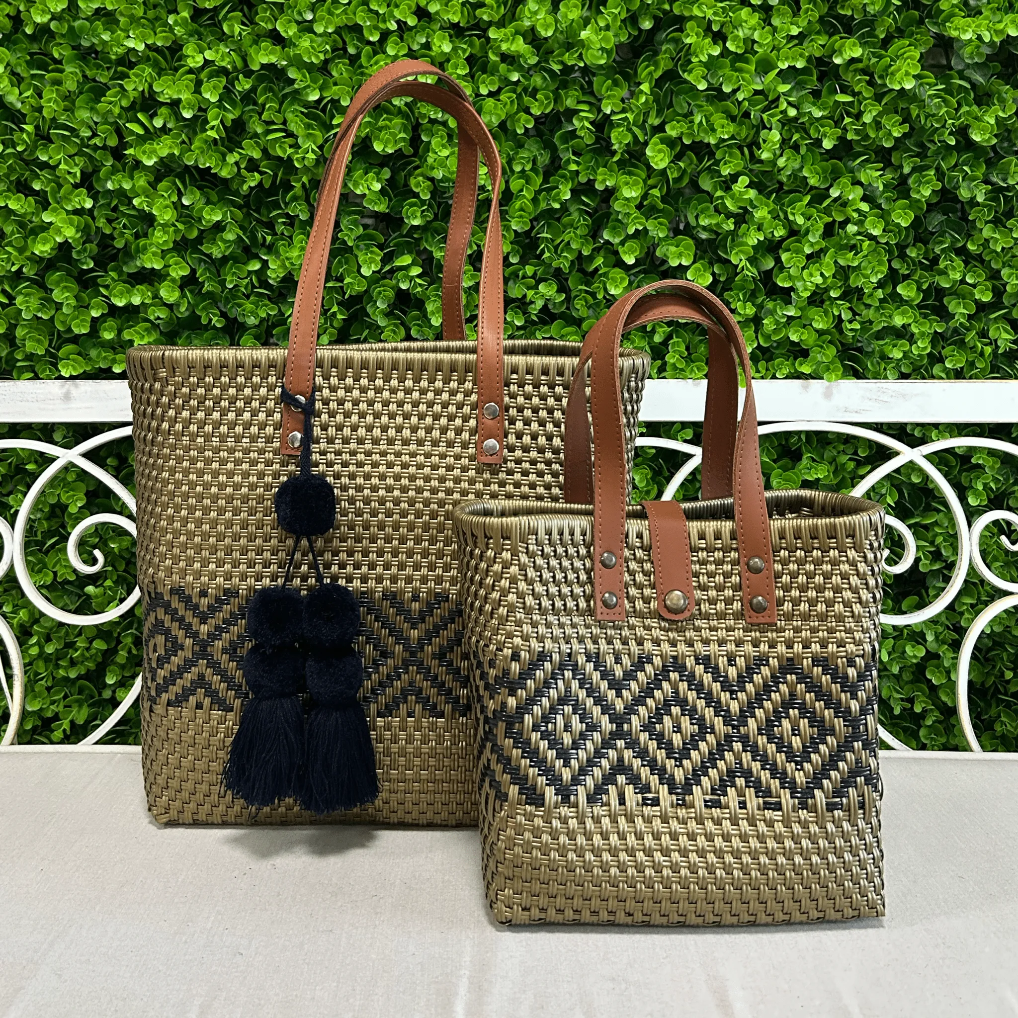 Upcycled Handwoven MD Tejana Tote - Gold