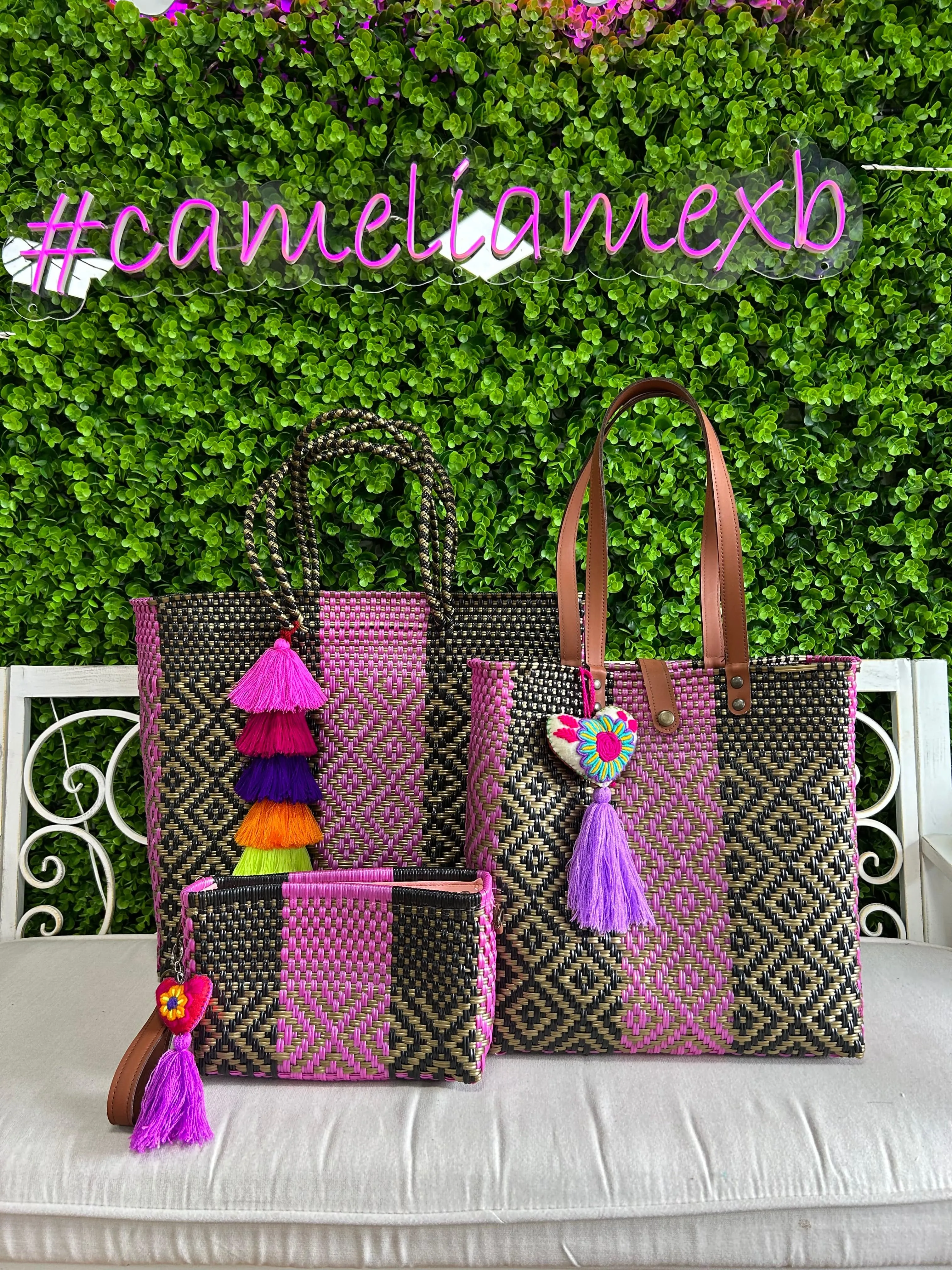 Upcycled Handwoven XL Tote - Violeta
