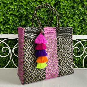 Upcycled Handwoven XL Tote - Violeta
