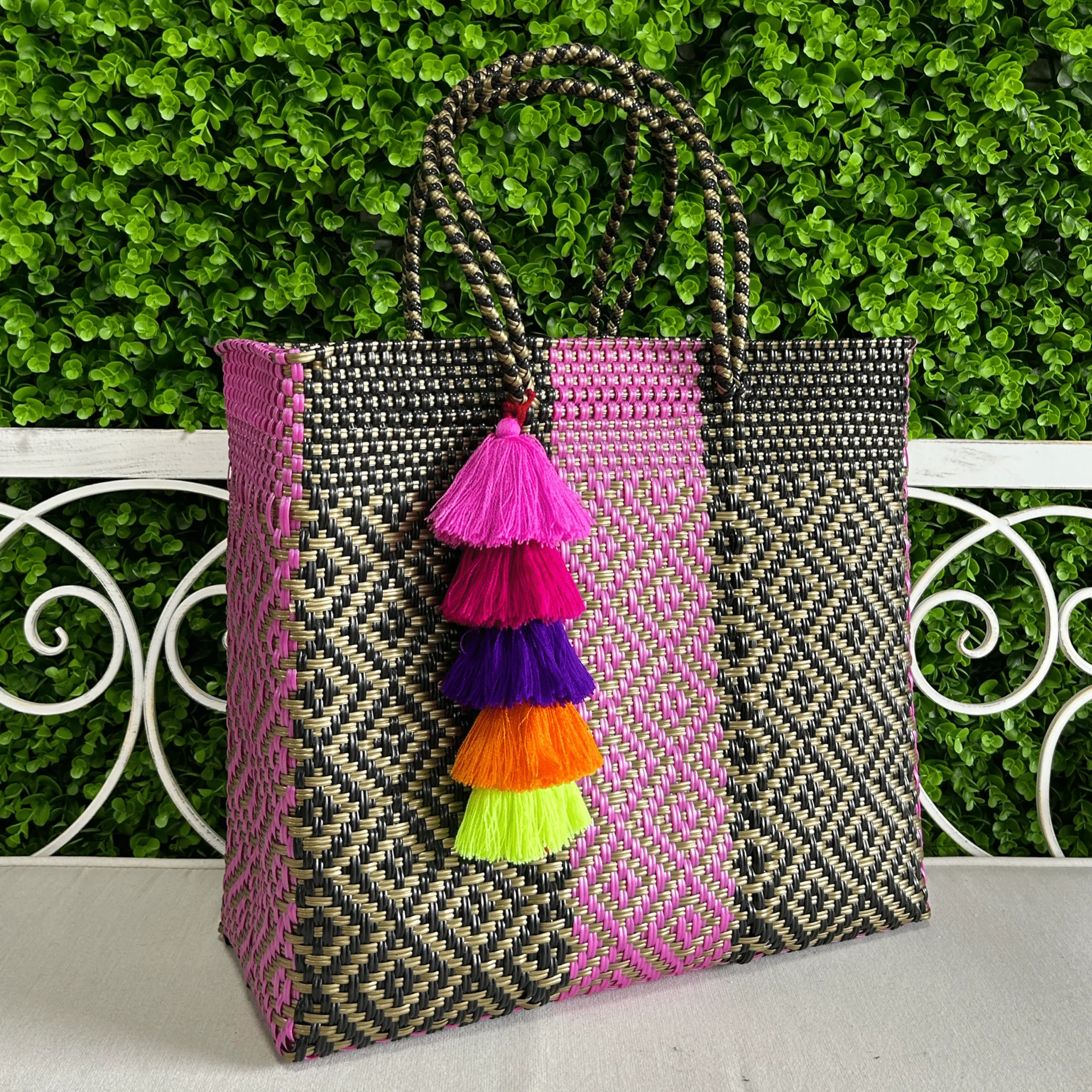 Upcycled Handwoven XL Tote - Violeta