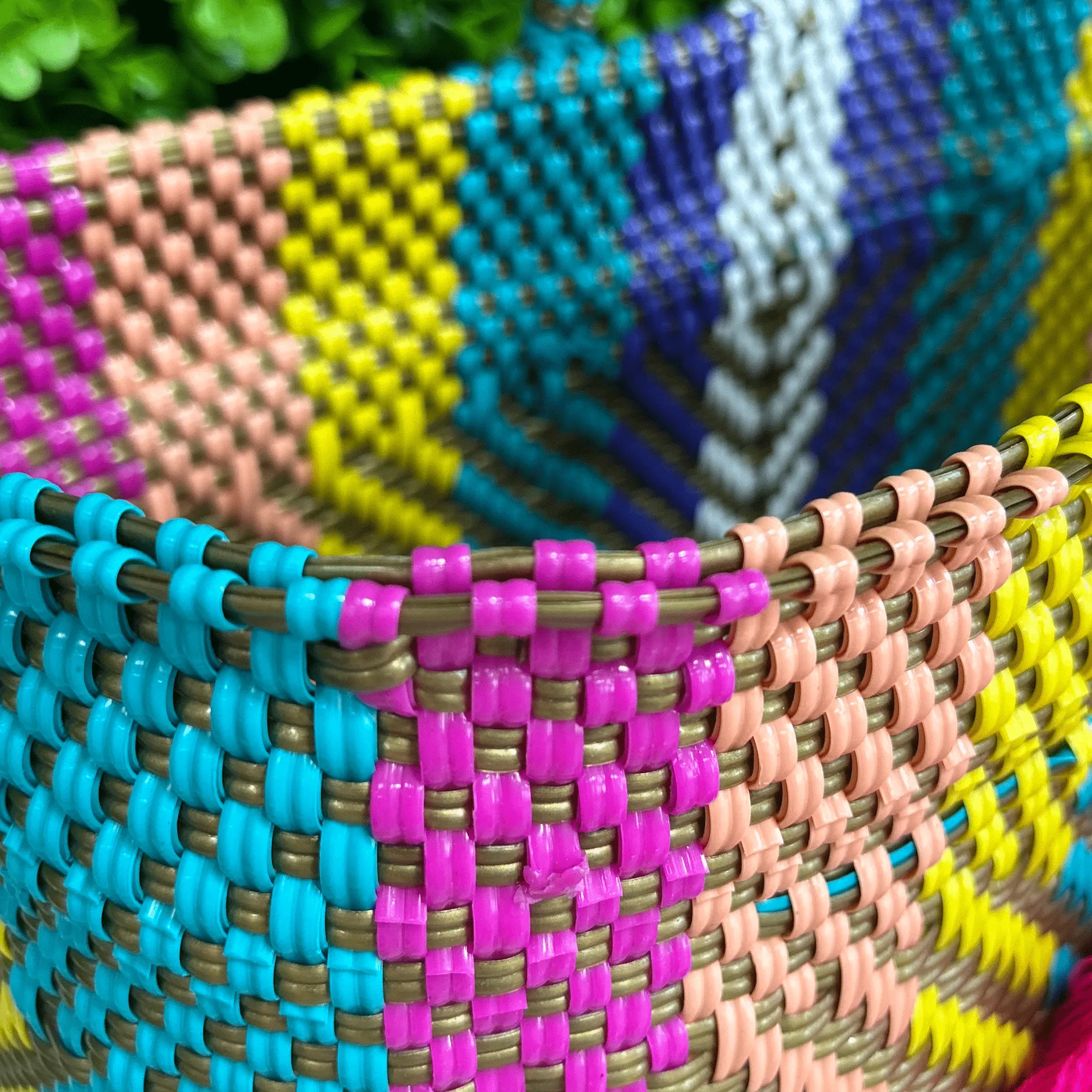 Upcycled Handwoven XL Tote - Violeta
