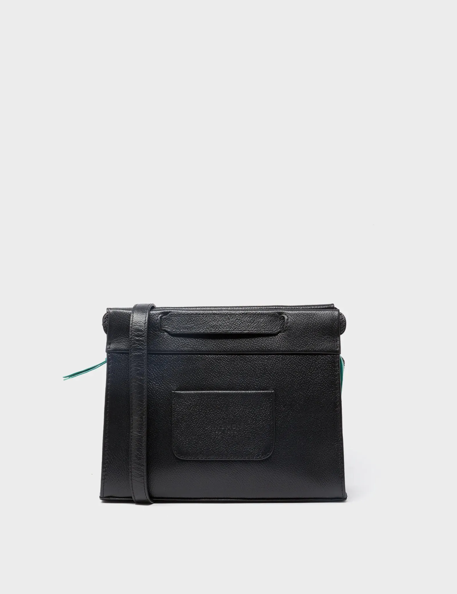 Vali Crossbody Small Black Leather Bag - Pigeonista Embroidery