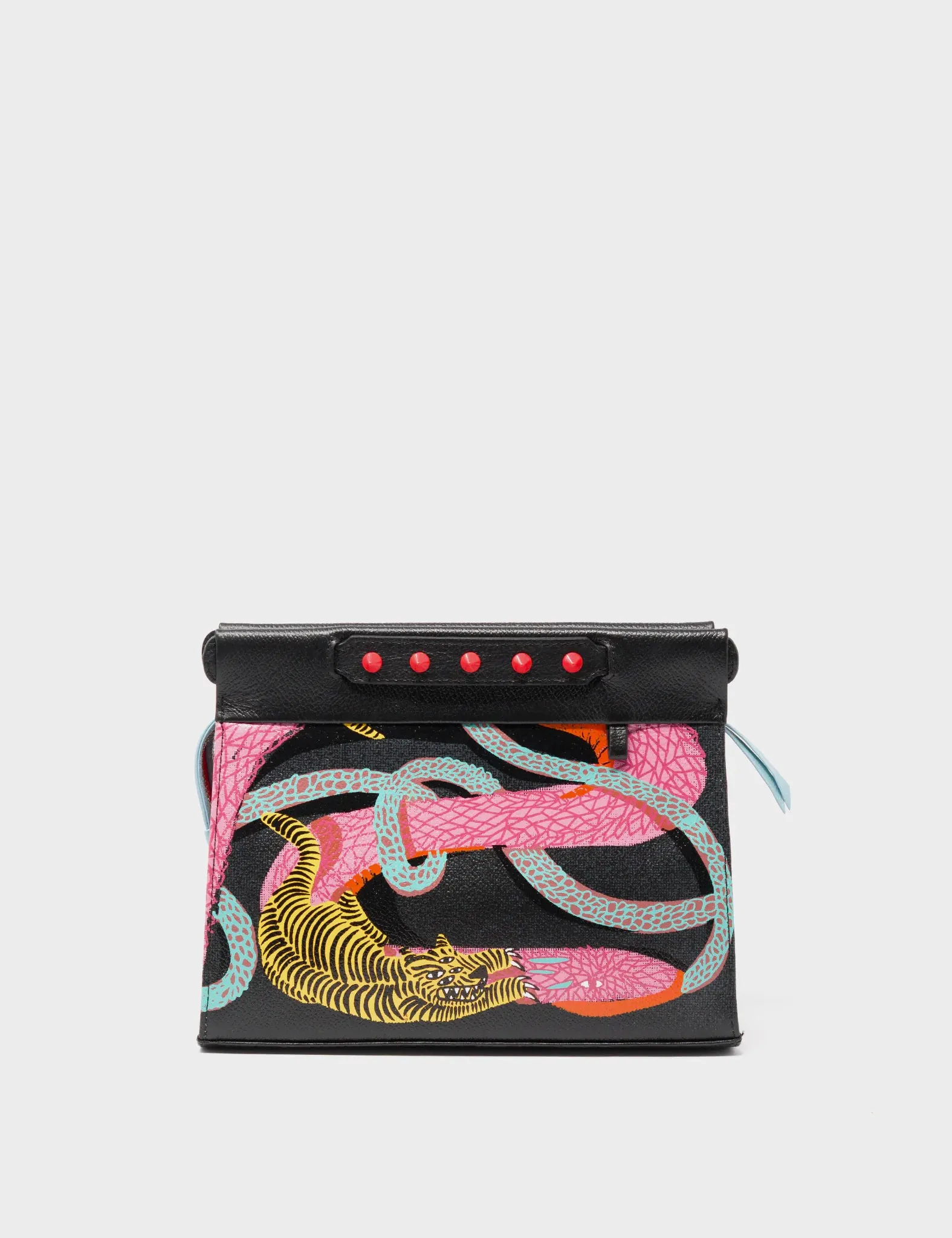 Vali Small Crossbody Black Leather Bag - Tangle Tales Black Design