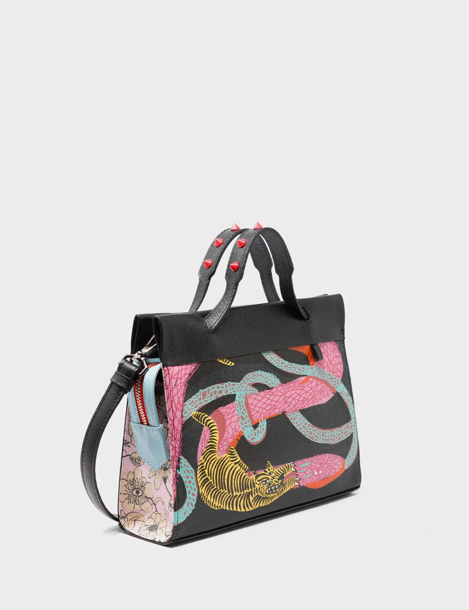 Vali Small Crossbody Black Leather Bag - Tangle Tales Black Design