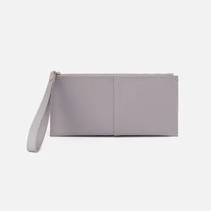 Vida Large Pouch in Micro Pebbled Leather - Morning Dove Grey