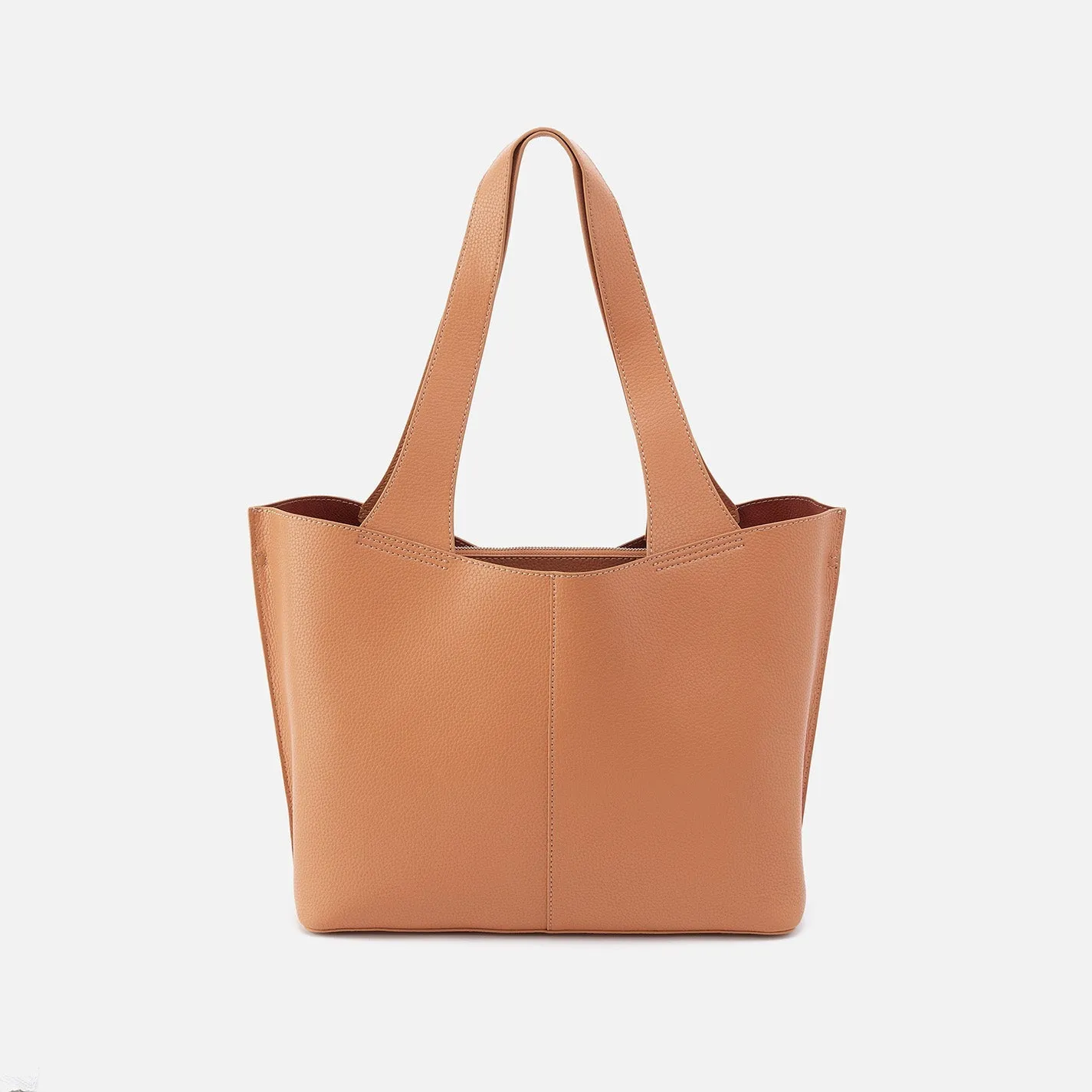 Vida Tote in Micro Pebbled Leather - Biscuit