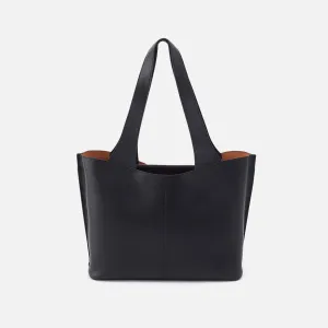 Vida Tote in Micro Pebbled Leather - Black