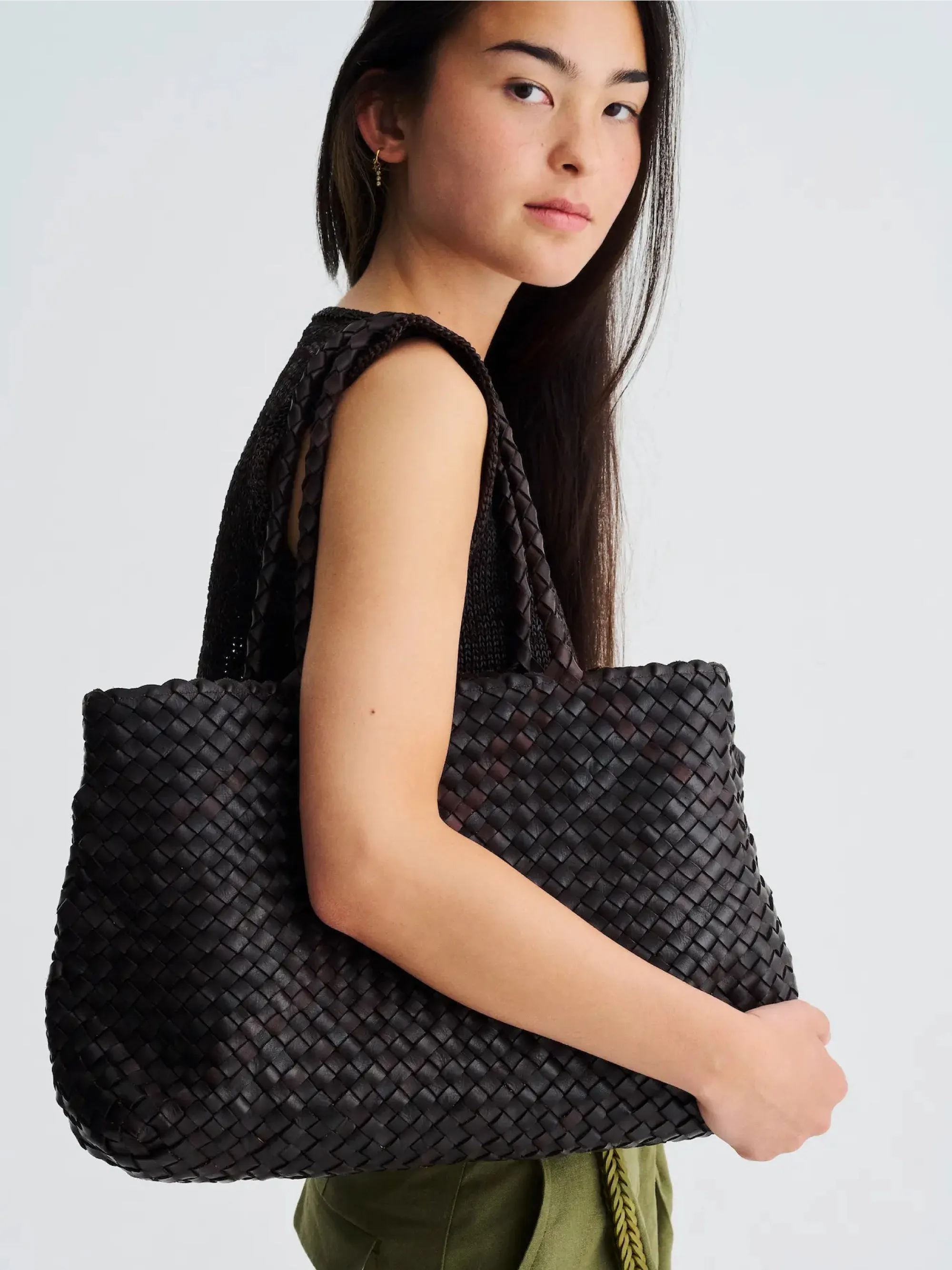 Vintage Mesh Tote Brown Shoulder Bag