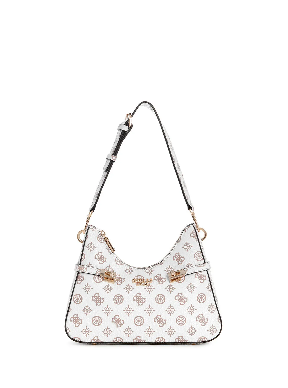 White Logo Loralee Hobo Bag
