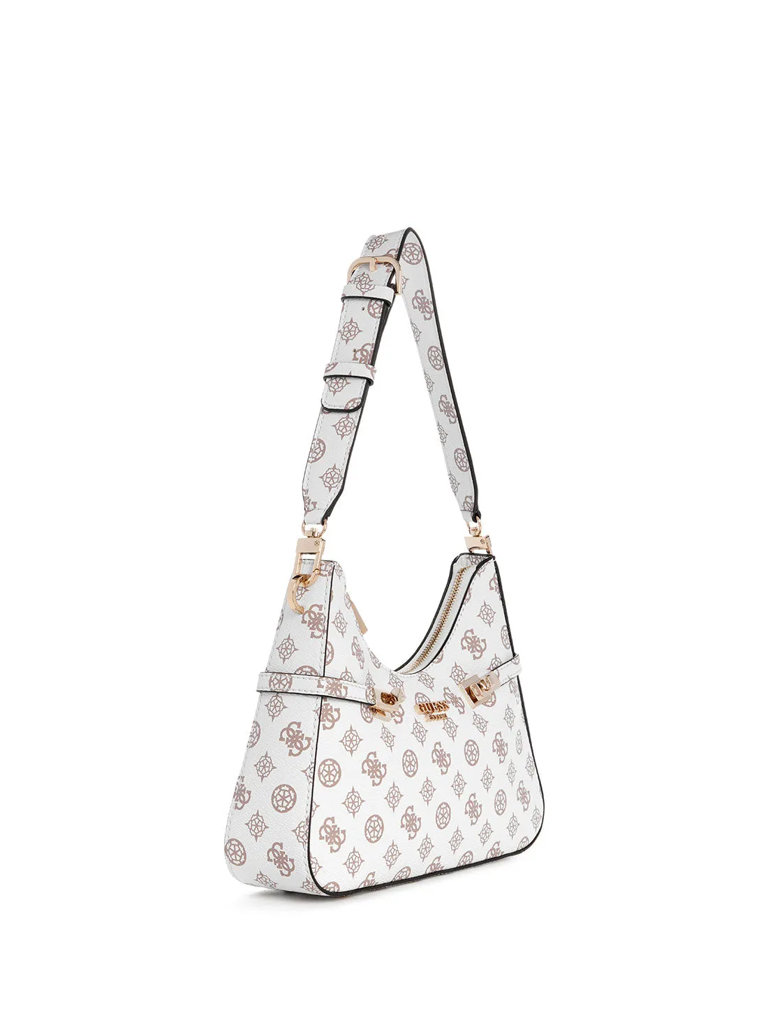 White Logo Loralee Hobo Bag