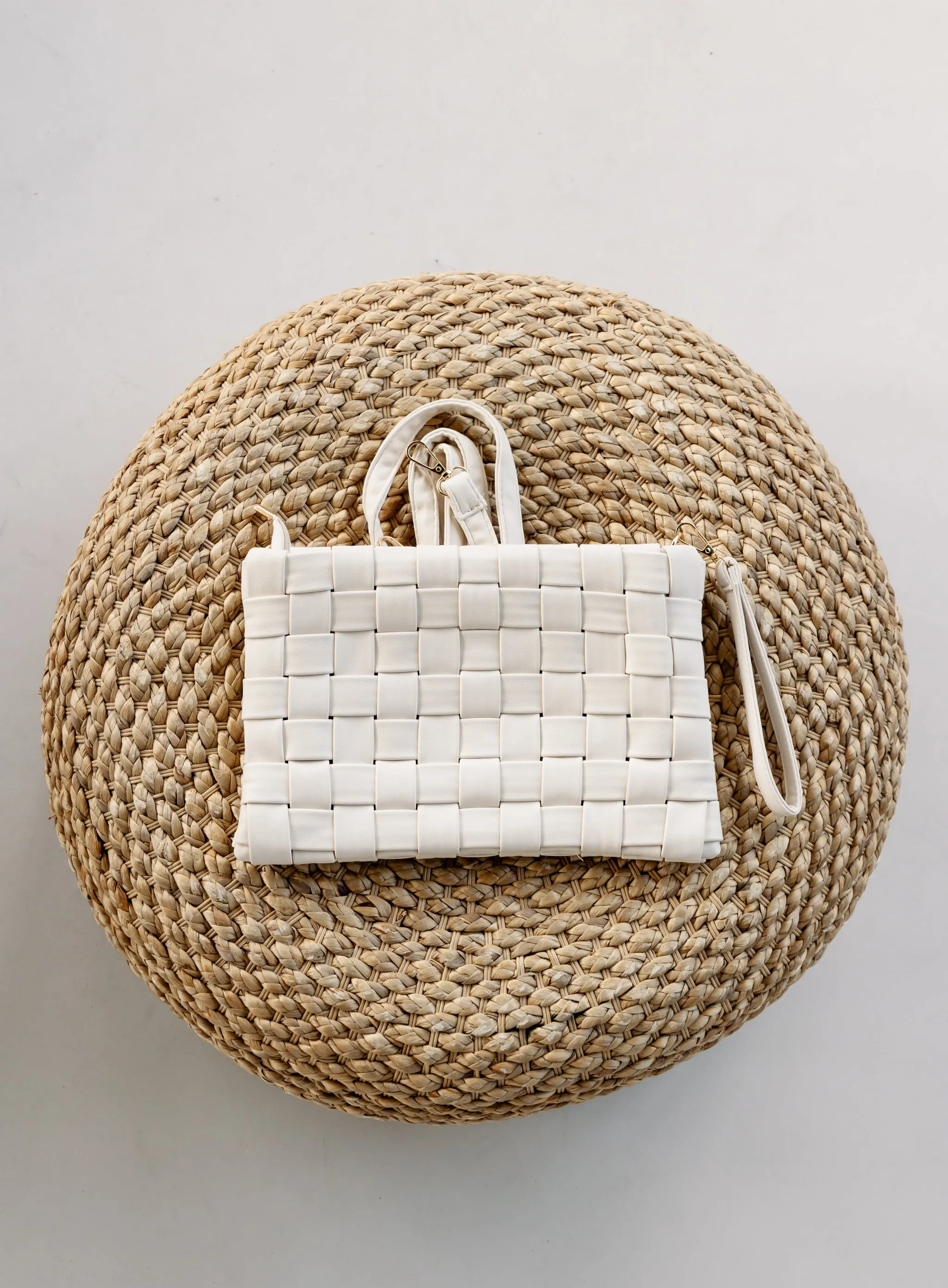 Winnie Basket Weave Bag - Ivory