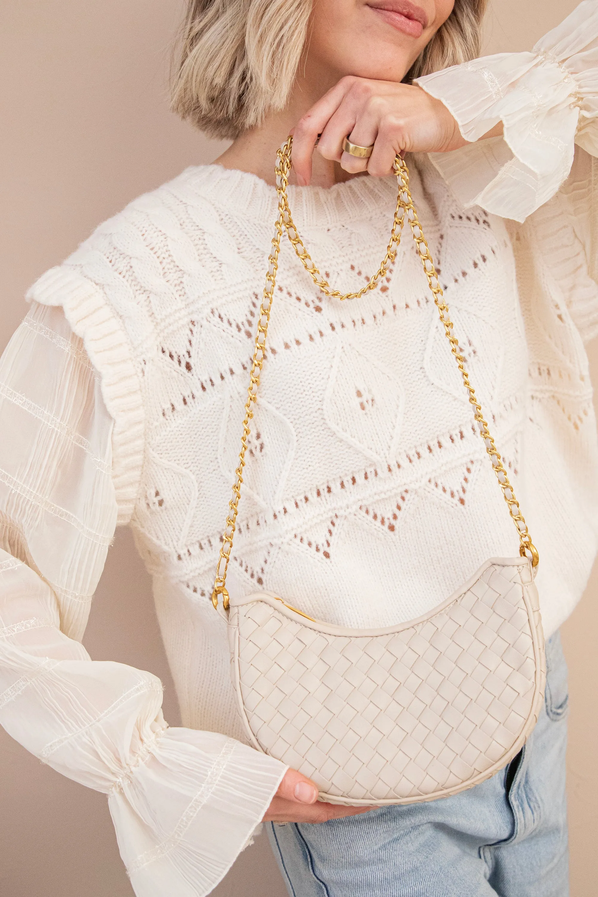 Woven Whisper Beige - Handtas