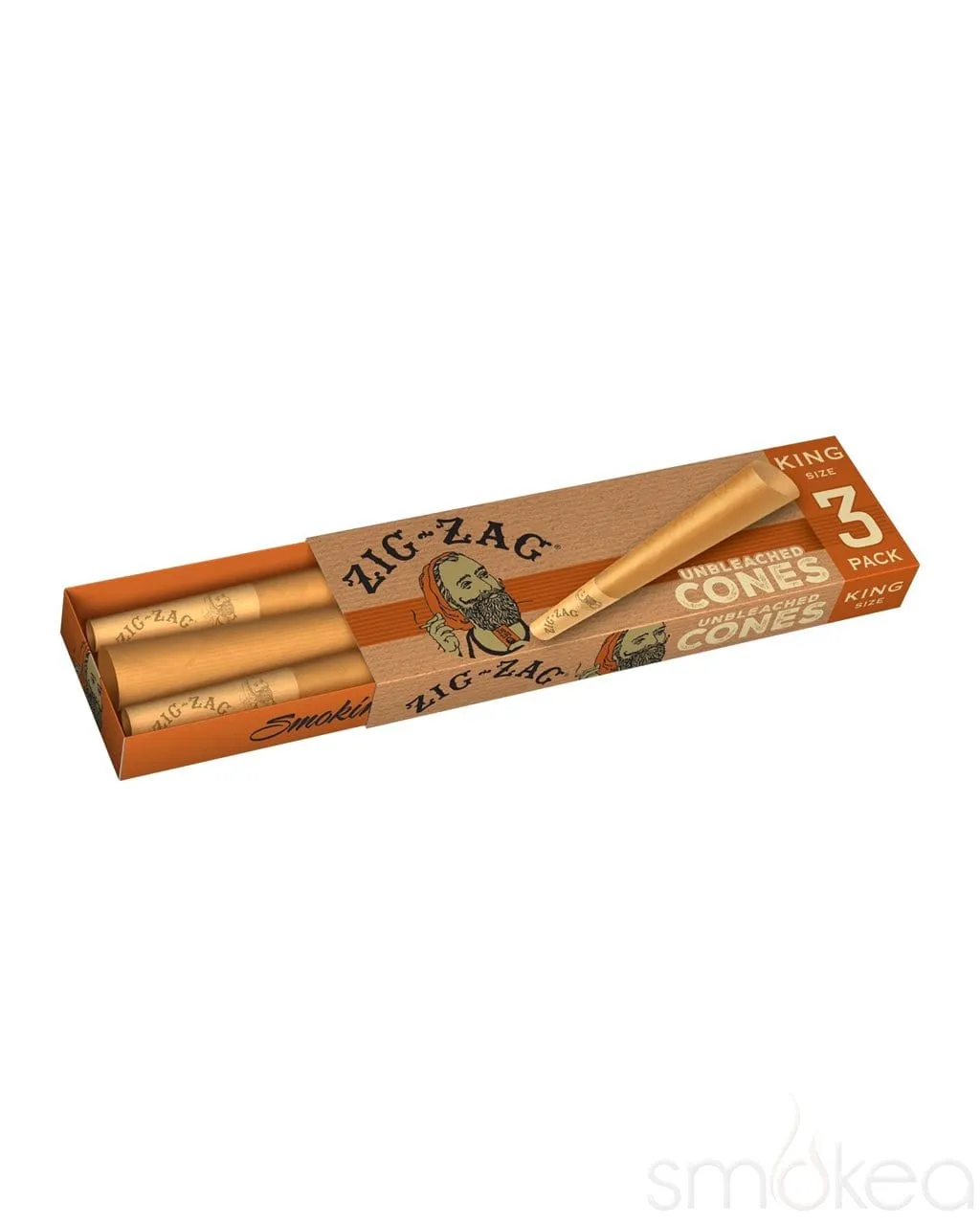 Zig Zag King Size Unbleached Paper Cones (3-Pack)